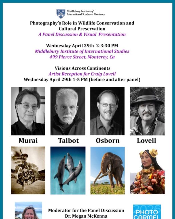 Please come to this amazing free event.  The visual presentations will be exciting and the conversation lively at the panel discussion at 2 PM on April 29 which is a Wednesday location Middlebury institute of international studies 499 Pierce St. in Monterey.