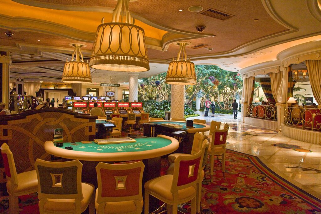 POKER TABLES inside the WYNN HOTEL and CASINO in LAS VEGAS NEVADA. - Architecture photography by Eagle Visions Photography