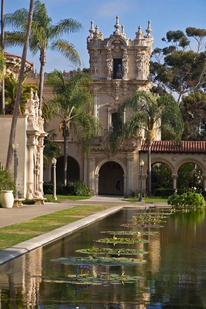 The LILY POND and CASA DEL BALBOA in BALBOA PARK in SAN DIEGO, CALIFORNIA.  - Architecture photography by Eagle Visions Photography