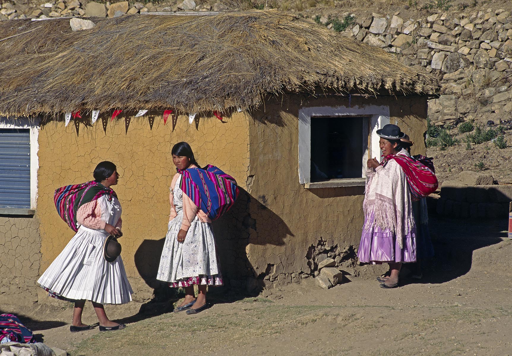 The local AYMARA in their village of YUMANI on ISLE DEL SOL - LAKE TITICACA, BOLIVIA