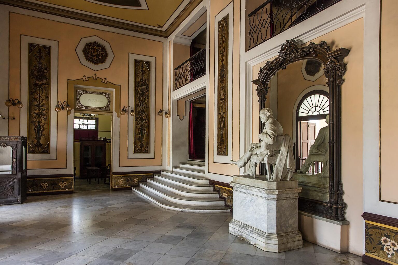 Front lobby of the TEATRO TOMAS TERRY built in 1887 and located on the PARQUE JOSE MARTI - CIENFUEGOS, CUBA