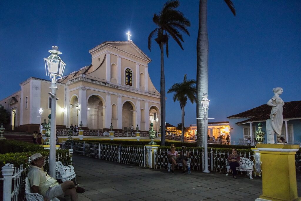The IGLESIA PARROQUIAL DE LA SANTISIMA TRINIDAD is located on PLAZA MAYOR - TRINIDAD, CUBA