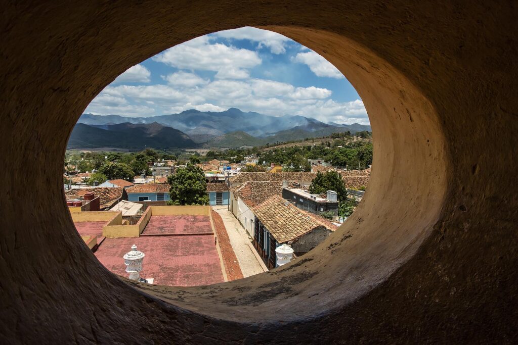 View from the bell tower of the CONVENT DE SAN FRANCISCO ASIS now the MUSEO NACIONAL DE LA LUCHA CONTRA BANDIDOS - TRINIDAD, CUBA