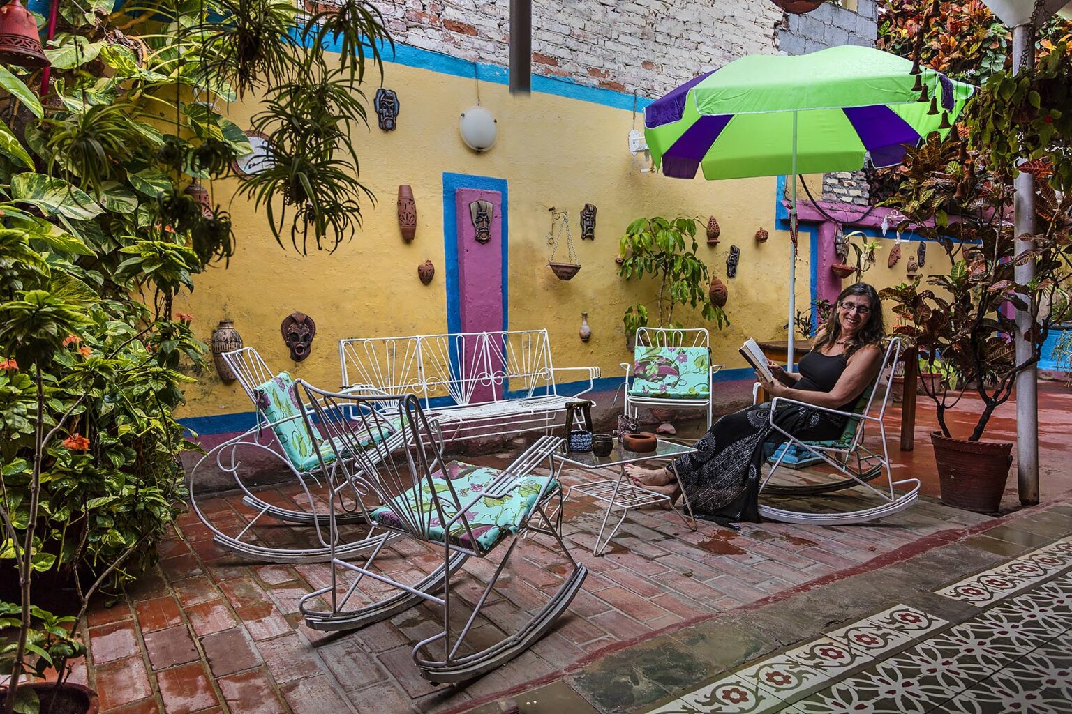 The courtyard of HOSTAL DEL PINO is a lovely place to have breakfast or dinner - TRINIDAD, CUBA