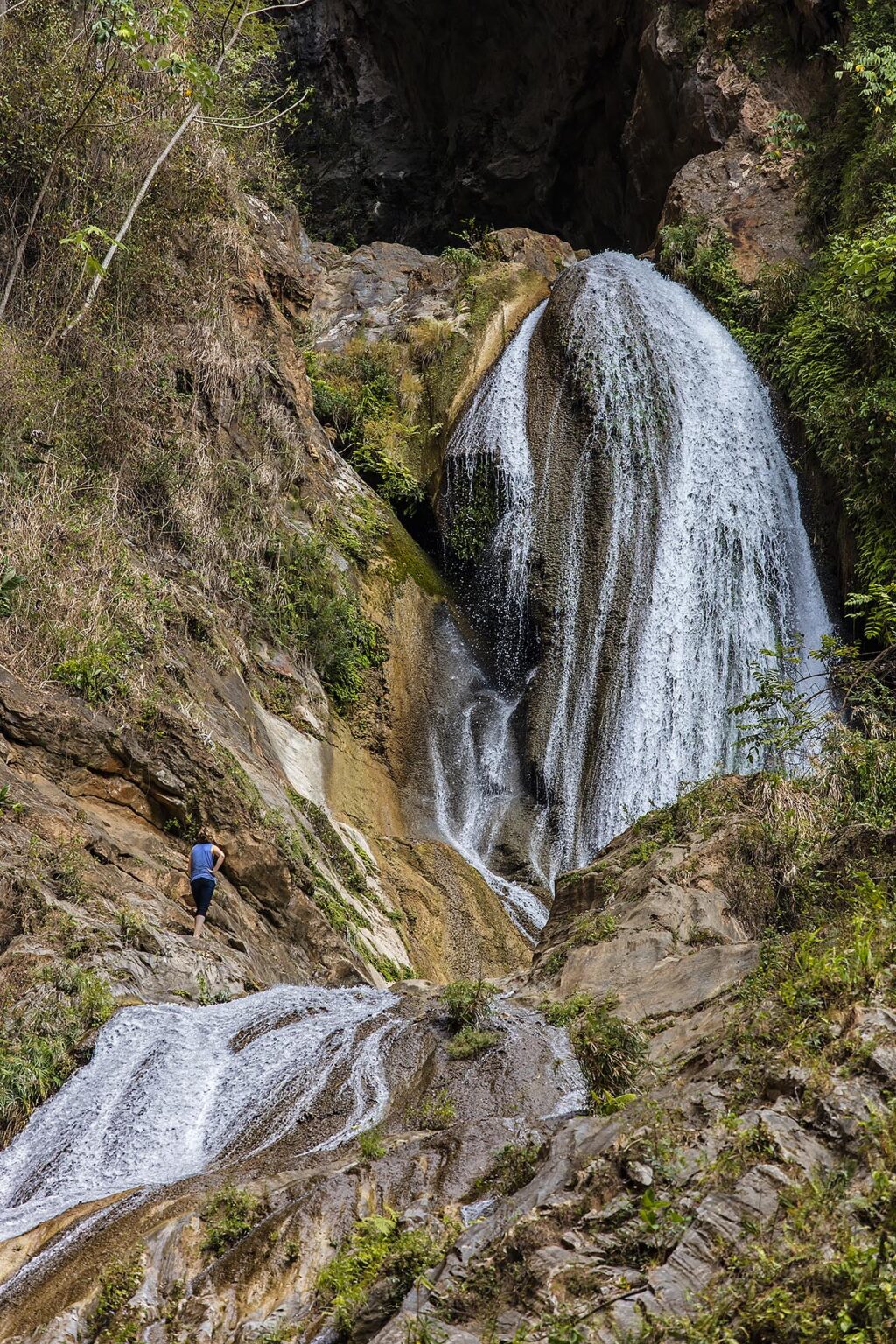 The 62 meter waterfall at SALTO DE CABURNI located in the TOPES DE COLLANTES in the mountains of SIERRA DEL ESCAMBRAY - CUBA