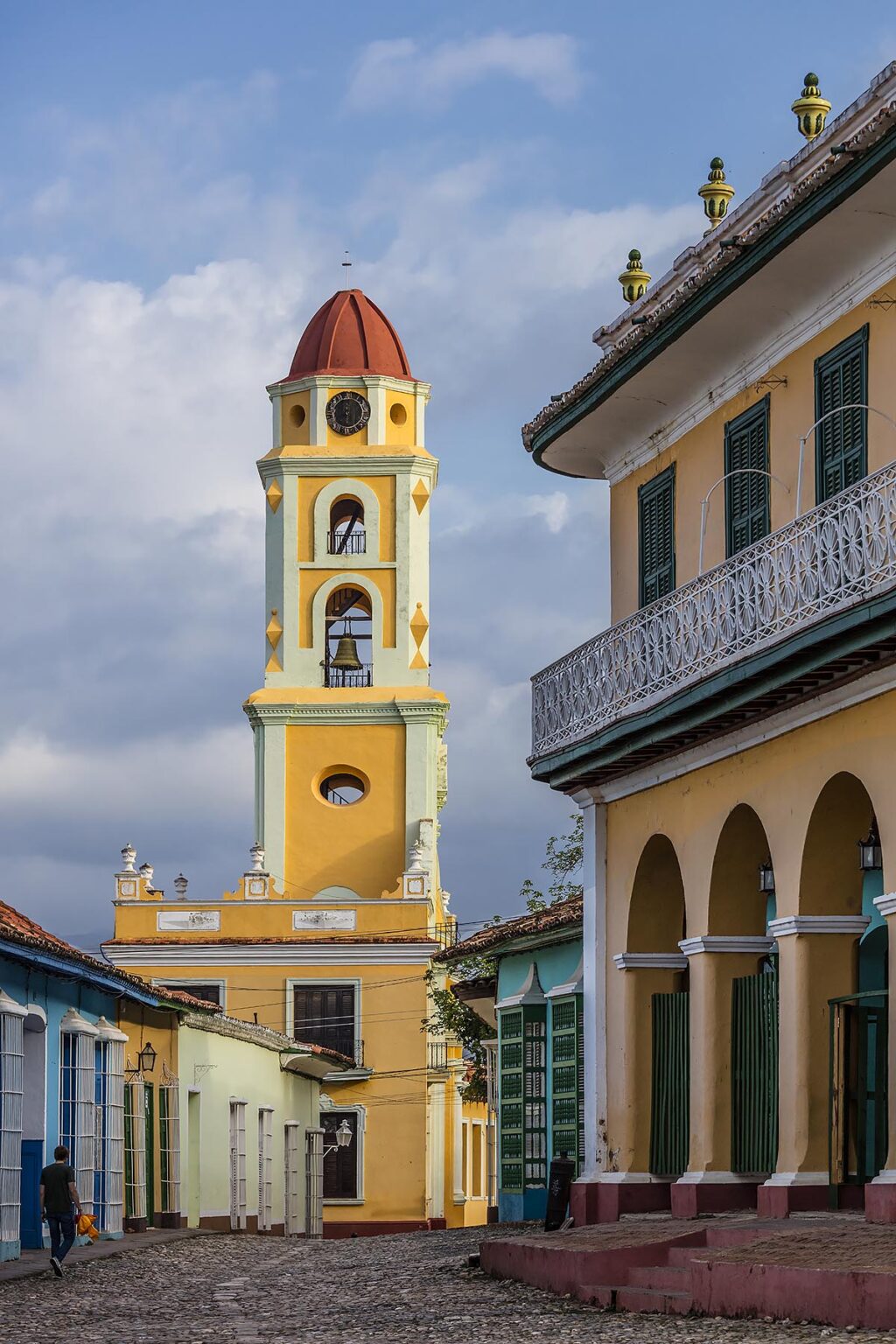 The former CONVENT DE SAN FRANCISCO ASIS is now the MUSEO NACIONAL DE LA LUCHA CONTRA BANDIDOS with its bell tower - TRINIDAD, CUBA