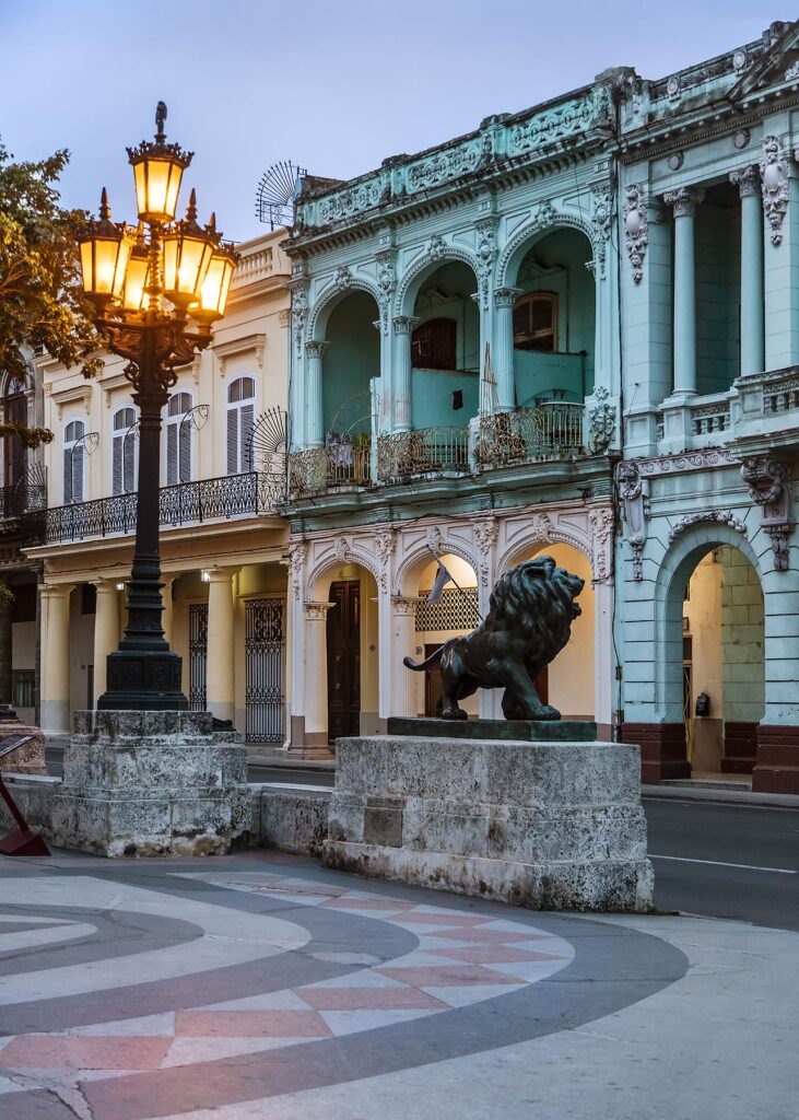 Classic buildings line the PASEO DE MARTI known as the PRADO - HAVANA, CUBA