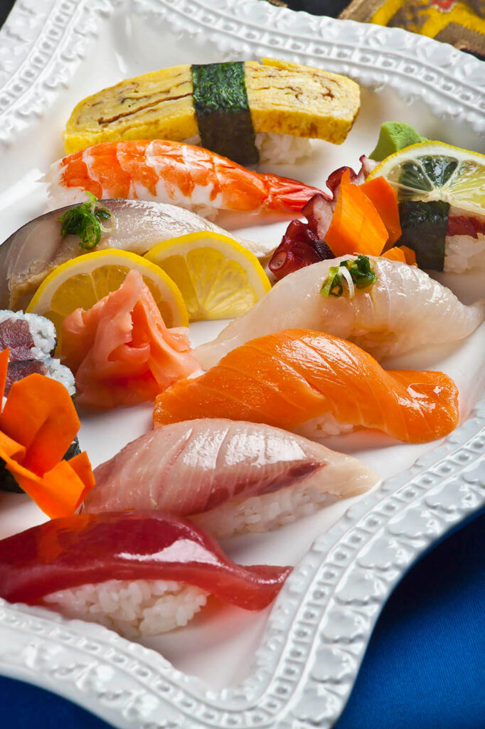 Beautifully displayed sashimi at Robata Grill and Sushi in Carmel, California.  Food photographed by Craig Lovell