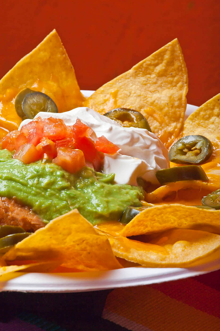Guacamole, salsa and chips photographed for Taqueria de Valle restaurant. Food photograph by Craig Lovell.