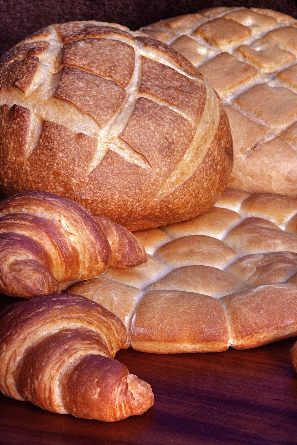 A variety of breads and croissant