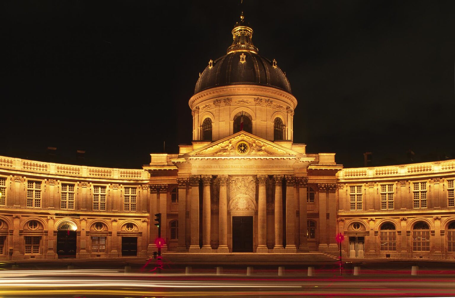 Night shot of the INSTITUTE OF FRANCE - PARIS, FRANCE