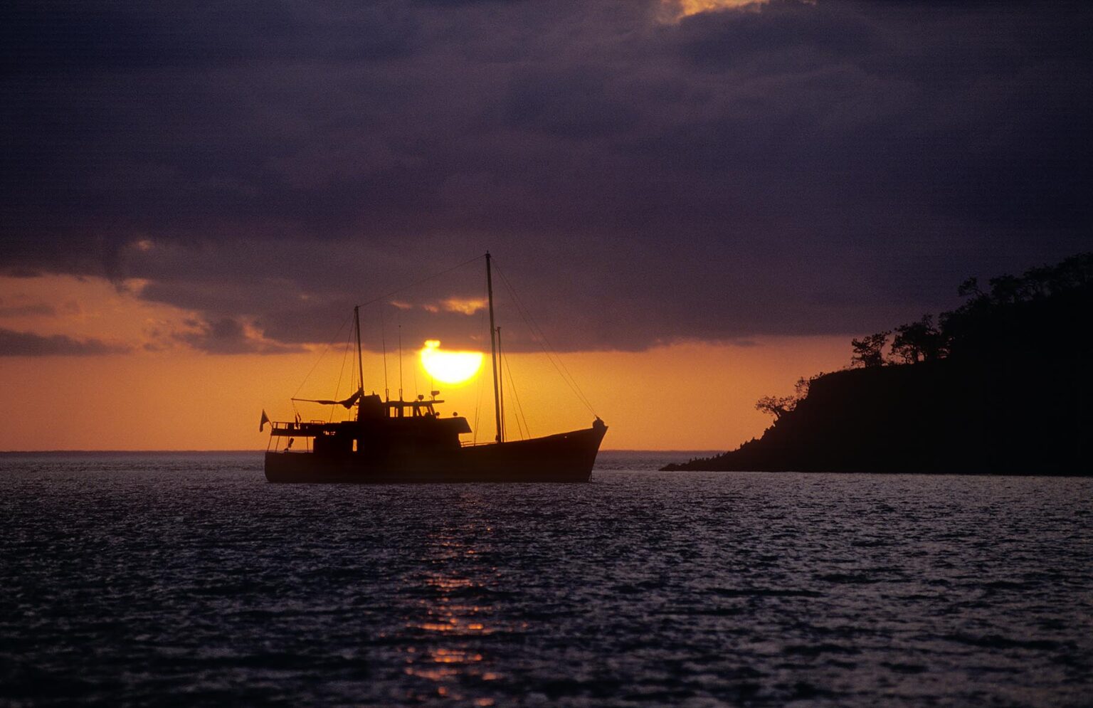 SUNSET behind the SAMBA - GALAPAGOS ISLANDS, ECUADOR