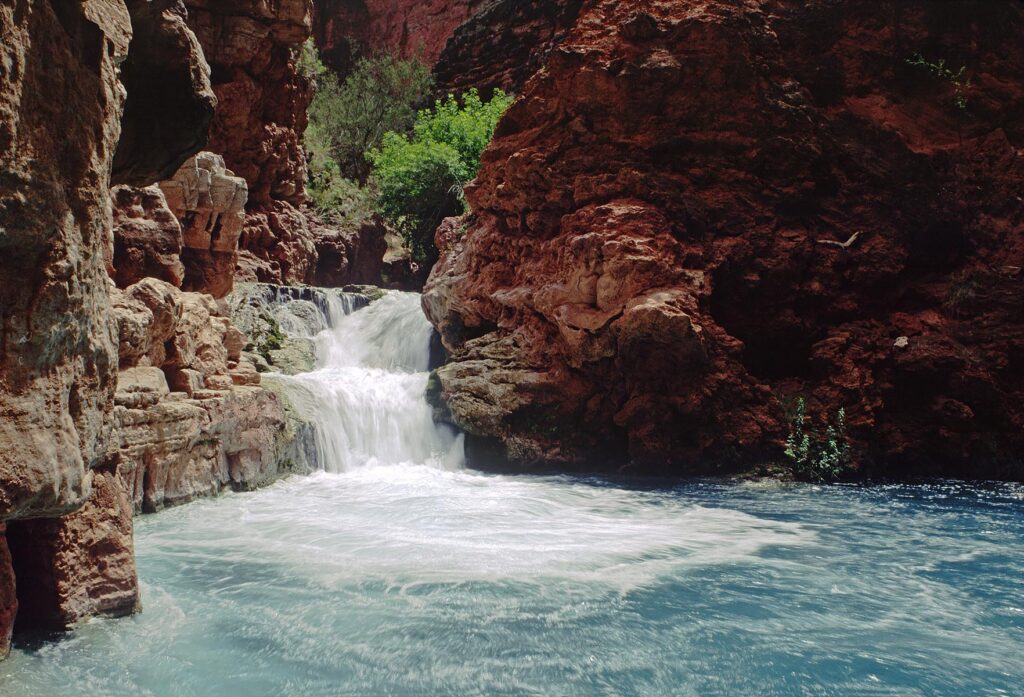 Lower BEAVER FALLS on HAVASU CREEK - GRAND CANYON NATIONAL PARK, ARIZONA