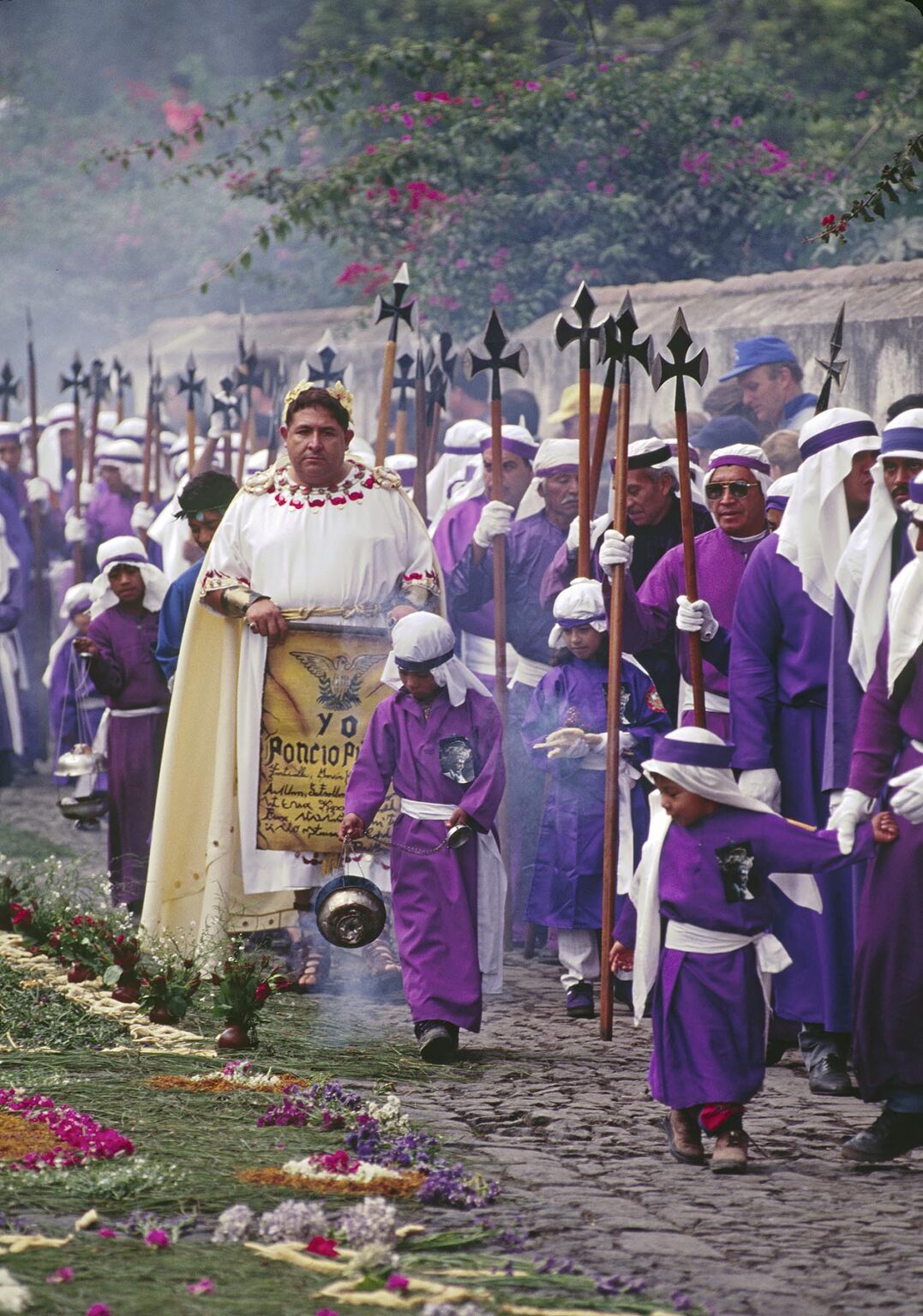 PONTIUS PILOT, the Roman consul who sentenced CHRIST, during staging of the CRUCIFICATION - ANTIGUA, GUATEMALA