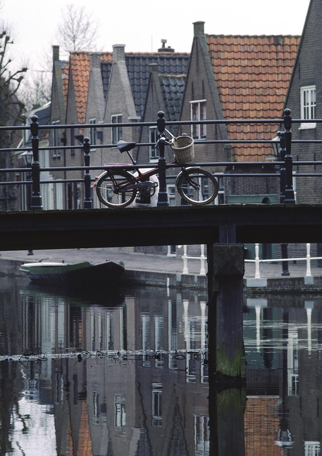 CANAL, BIKE and HOUSES in rural town - THE NETHERLANDS
