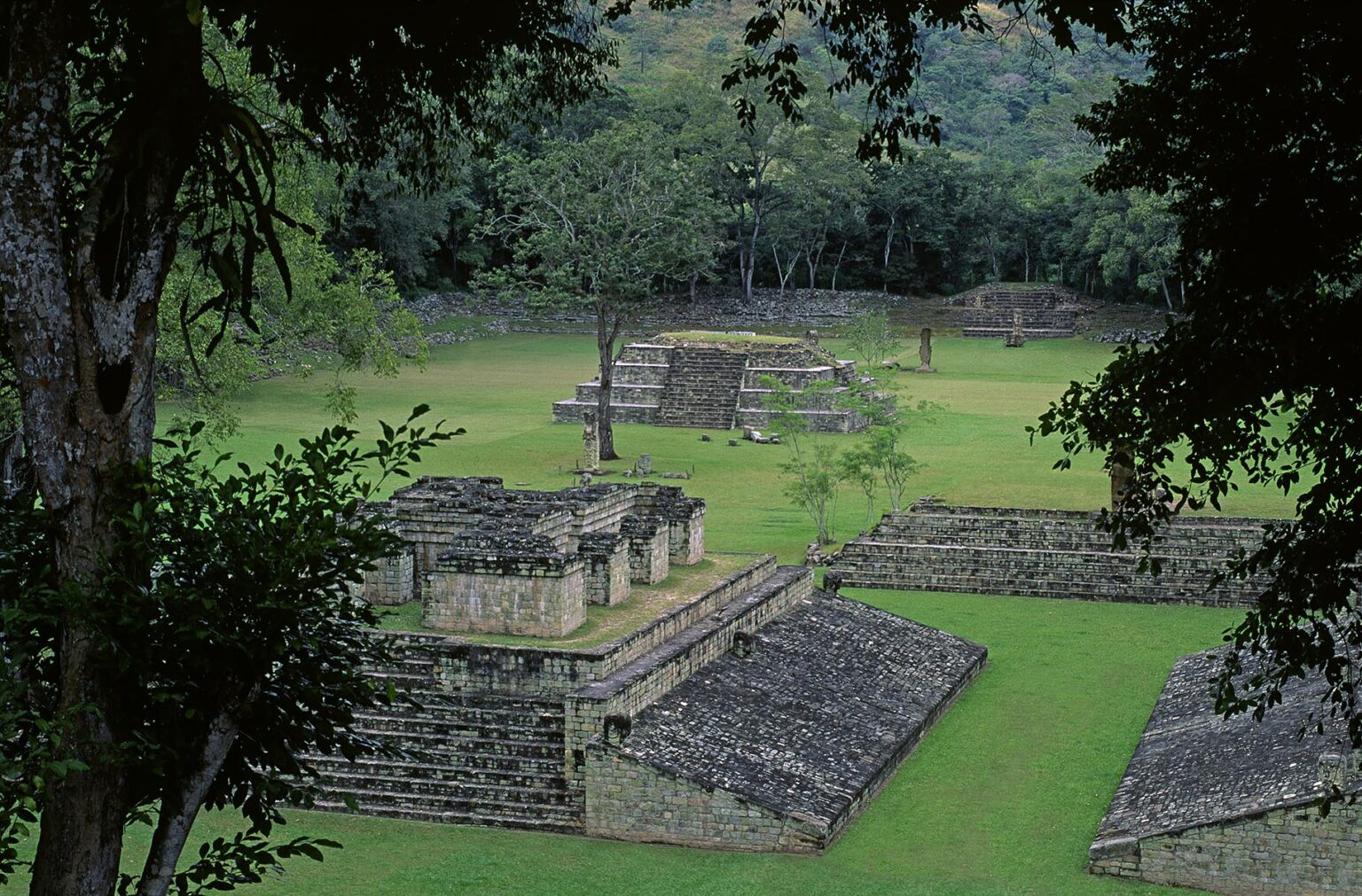 BALL COURT, dated to 775 AD, was used for MAYAN BALL GAME in which the losers lost their heads - COPAN RUINS, HONDURAS