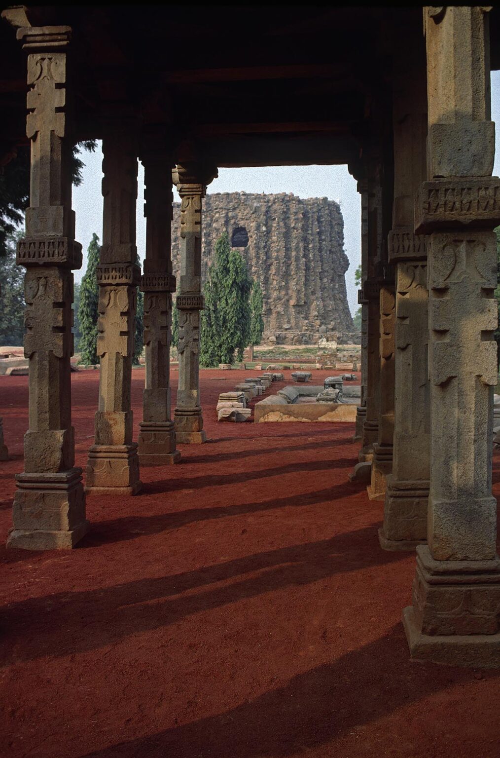 Carved columns of the QUITAB MINAR complex, with the first mosque in India - DELHI, INDIA