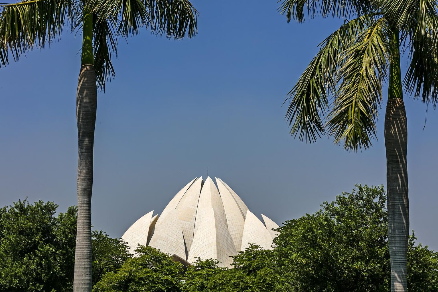 The beautiful LOTUS TEMPLE was build by followers of the BAHA'I FAITH - NEW DELHI, INDIA