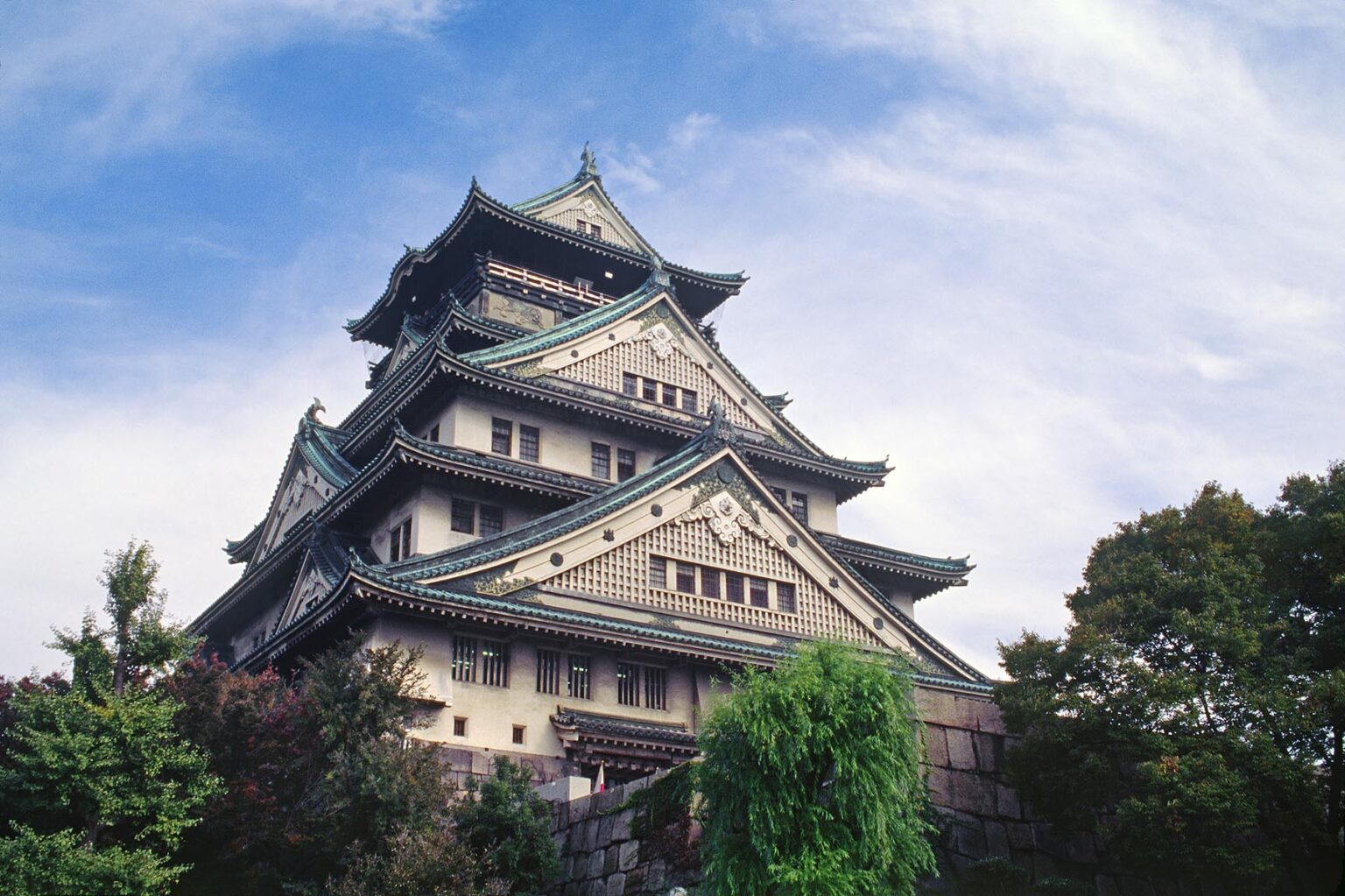 OSAKA CASTLE has been beautifully restored to the original (built by HIDEYOSHI TOYOTOMI in the 1580's) - OKASAKA, JAPAN