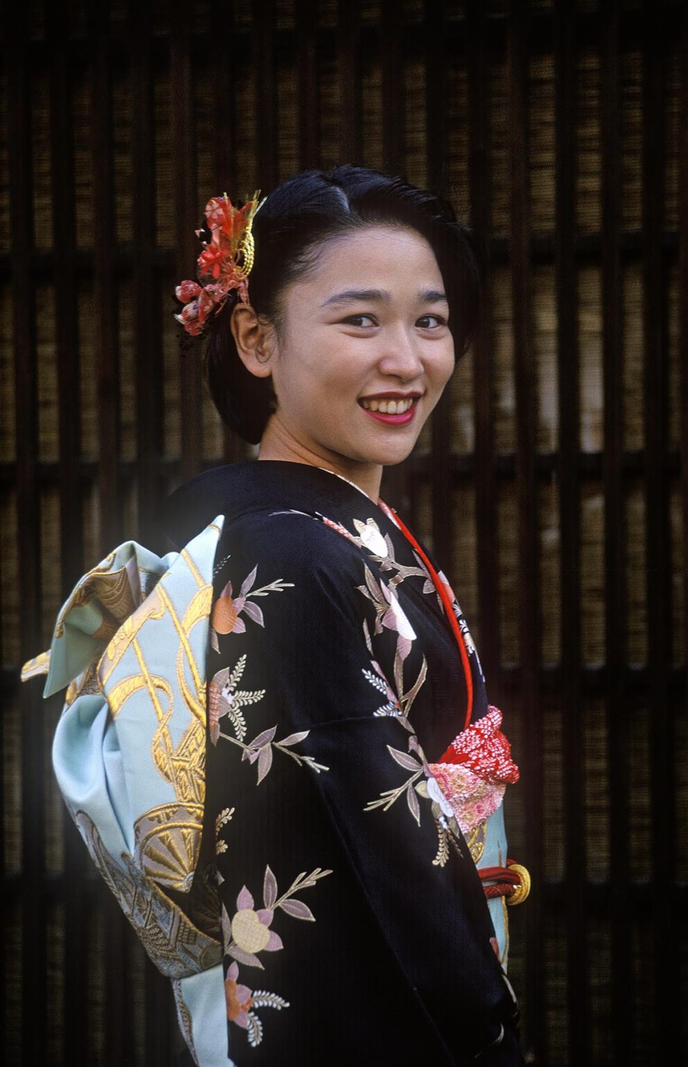 A JAPANESE woman is dressed in a traditional KIMONO to celebrate her upcoming marriage - KURASHIKI, JAPAN