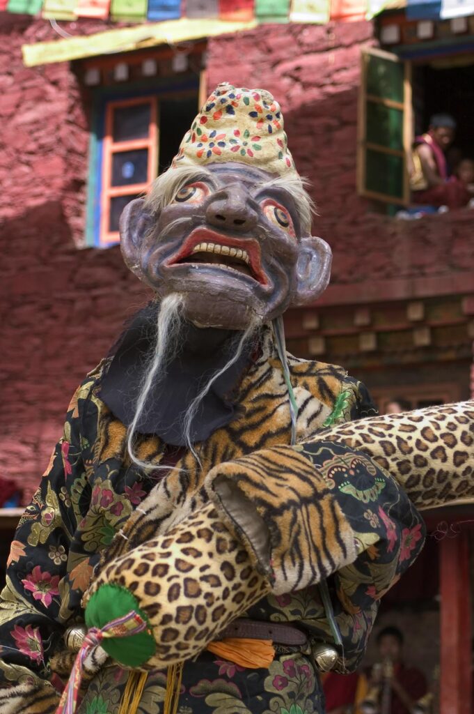 Disciplinarian Clown at the Nyingma Cham Dances, Katok Dorjeden Monastery - Kham, (eastern, Tibet), Sichuan Province, China