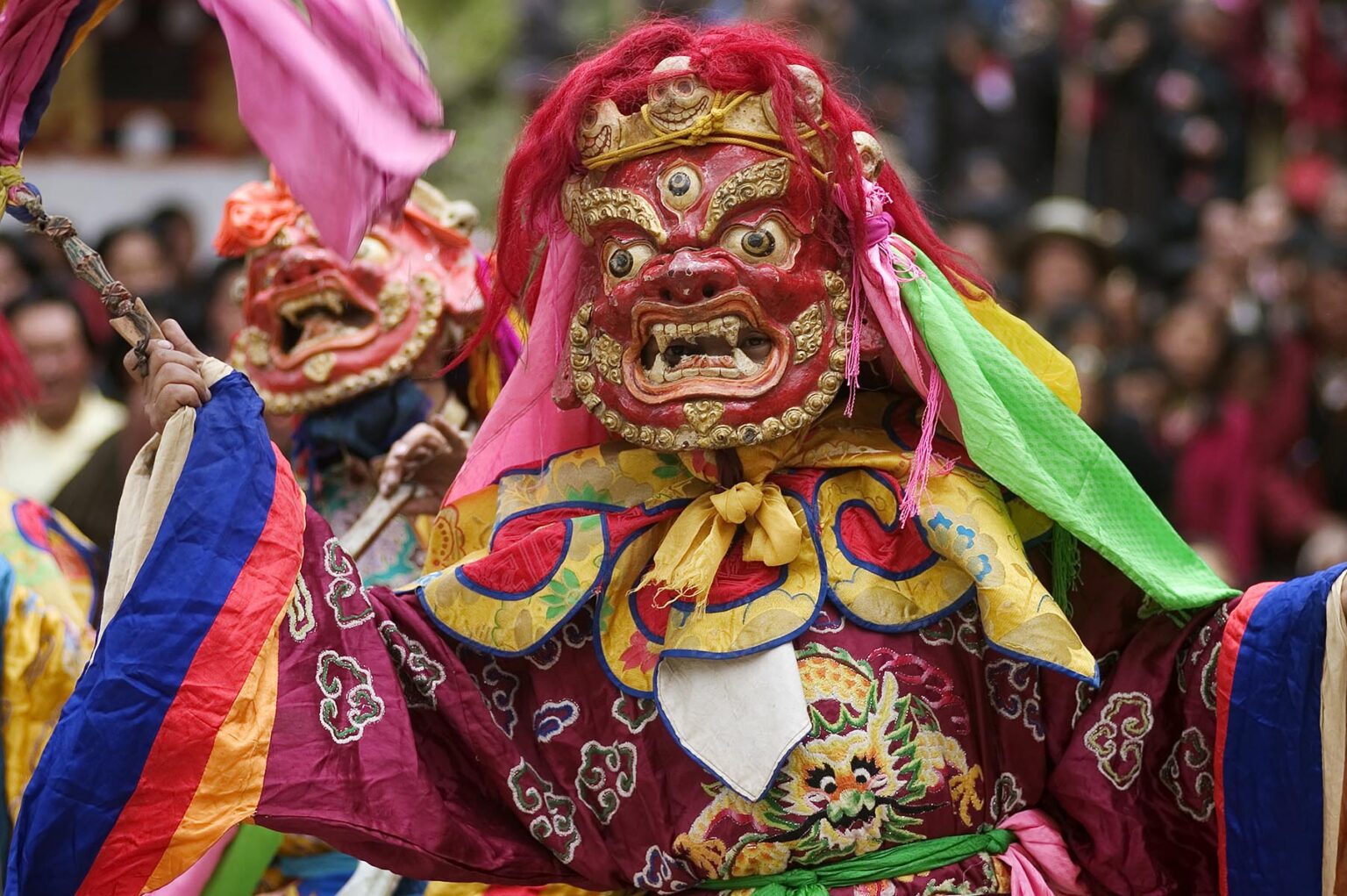 Protector deities tames demons & negativity  at the Monlam Chenpo, Katok Dorjeden Monastery - Kham, (Tibet), Sichuan, China