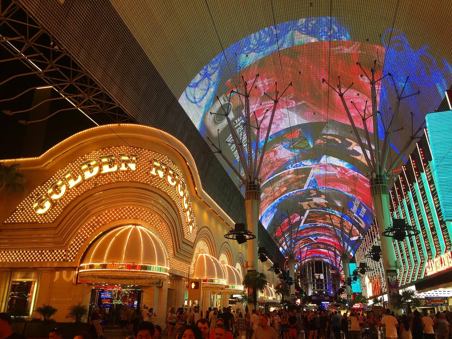 The light show at the FREMONT STREET EXPERIENCE - LAS VEGAS, NEVADA