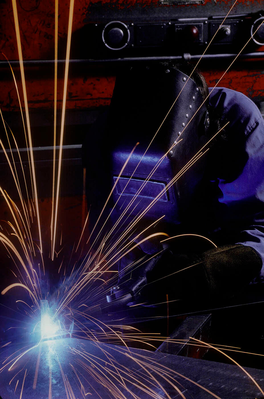 Photograph of a welder at work.  Commercial lifestyle photography by Craig Lovell