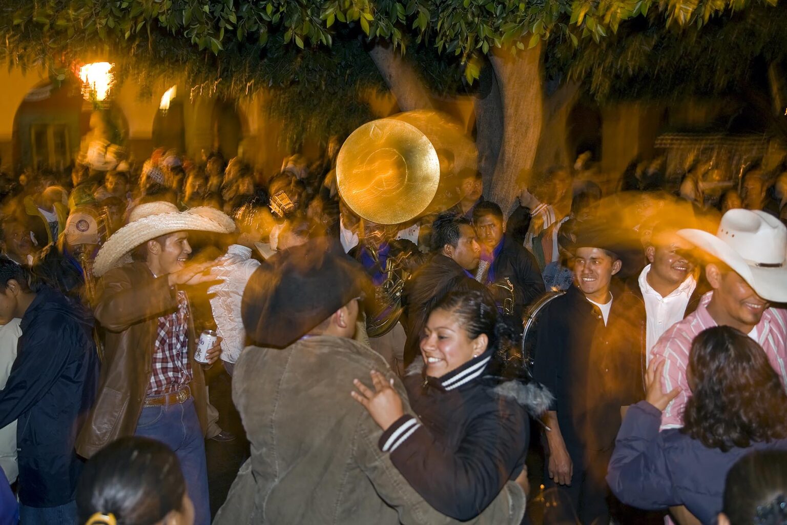MEXICAN COUPLES dance in the Central Plaza or Jardin during the Festival of San Miguel Archangel - SAN MIGUEL DE ALLENDE, MEXICO