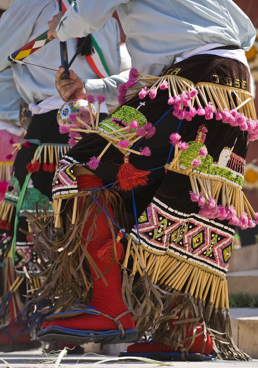 Dance troops come from all parts of Mexico representing their region in the annual INDEPENDENCE DAY PARADE in September - SAN MIGUEL DE ALLENDE, MEXICO