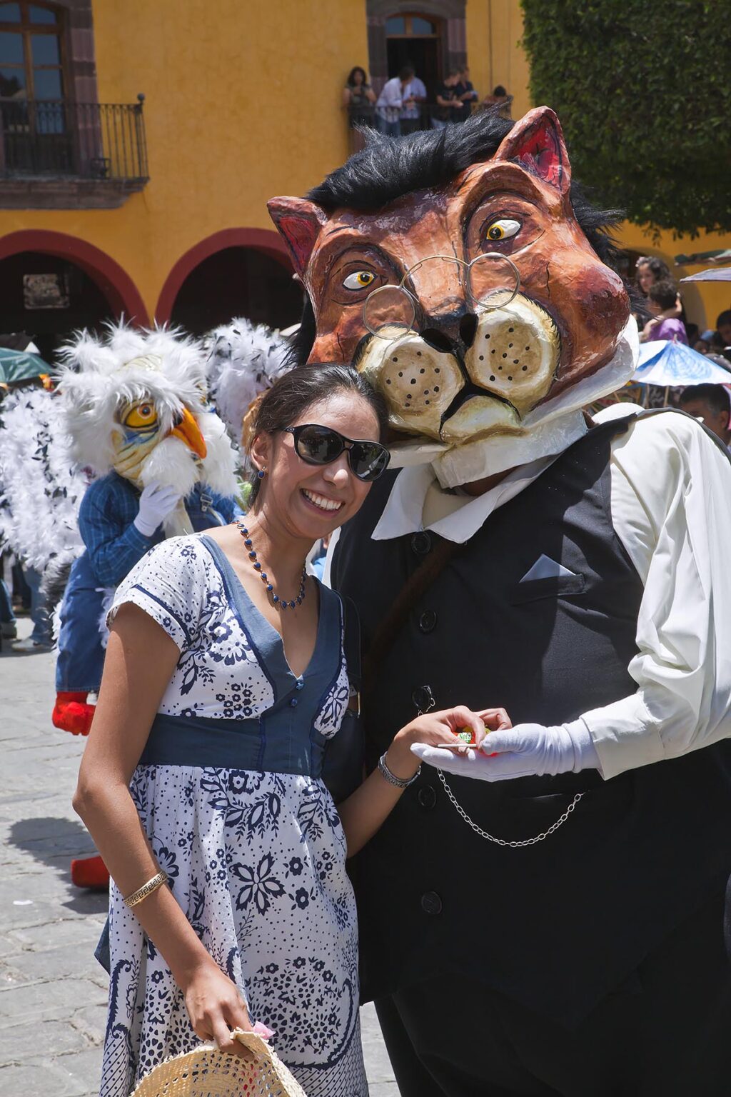Mexicans dress in costumes and participate the DIA DE LOS LOCOS (DAY OF THE CRAZIES) PARADE - SAN MIGUEL DE ALLENDE,  GUANAJUATO, MEXICO