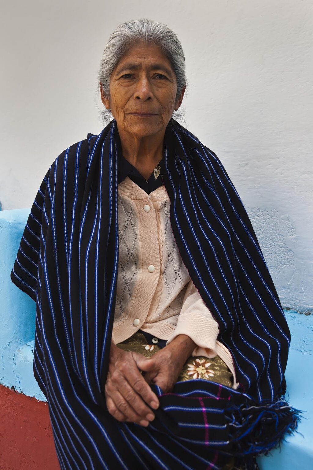 A Mexican woman with a homespun blanket -  SAN MIGUEL DE ALLENDE, MEXICO