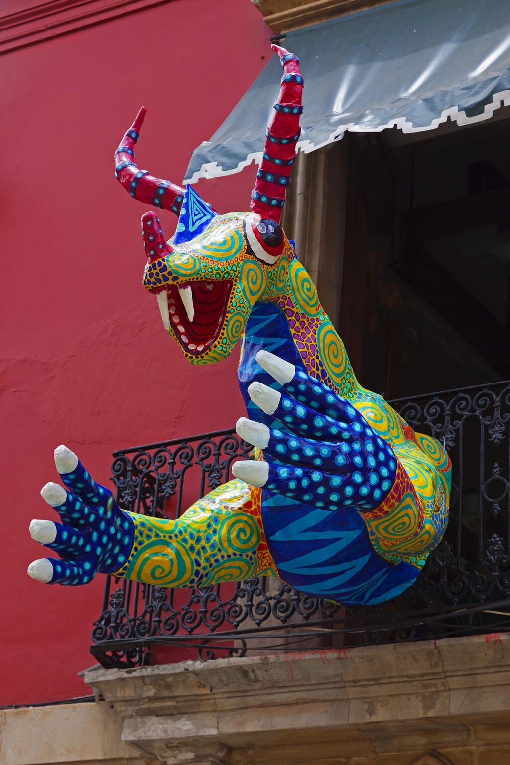 FANTASY ANIMAL paper mache figures as street art - OAXACA, MEXICO