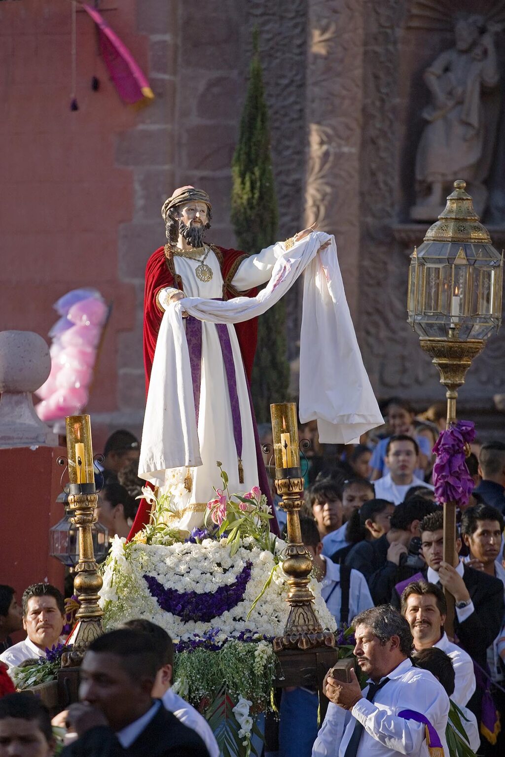 Religious statue carried during EASTER PROCESSION - TEMPLO DEL ORATORIO, SAN MIGUEL DE ALLENDE, MEXICO
