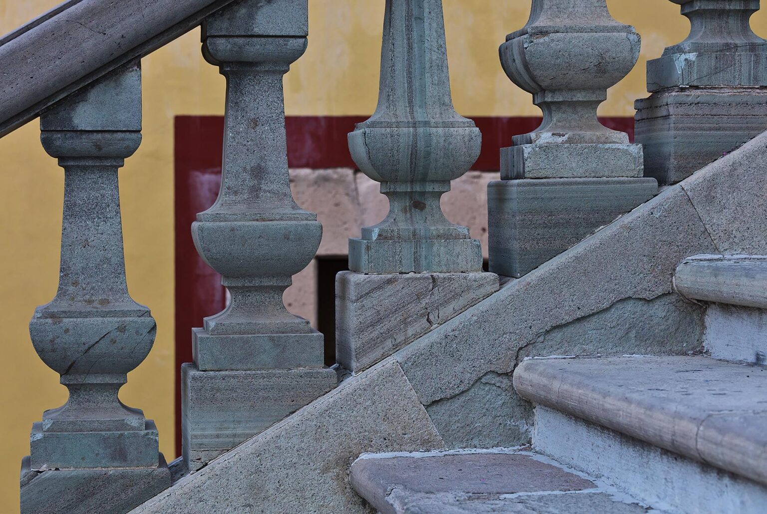 Architectural detail on the front steps of the UNIVERSITY OF GUANAJUATO - GUANAJUATO, MEXICO