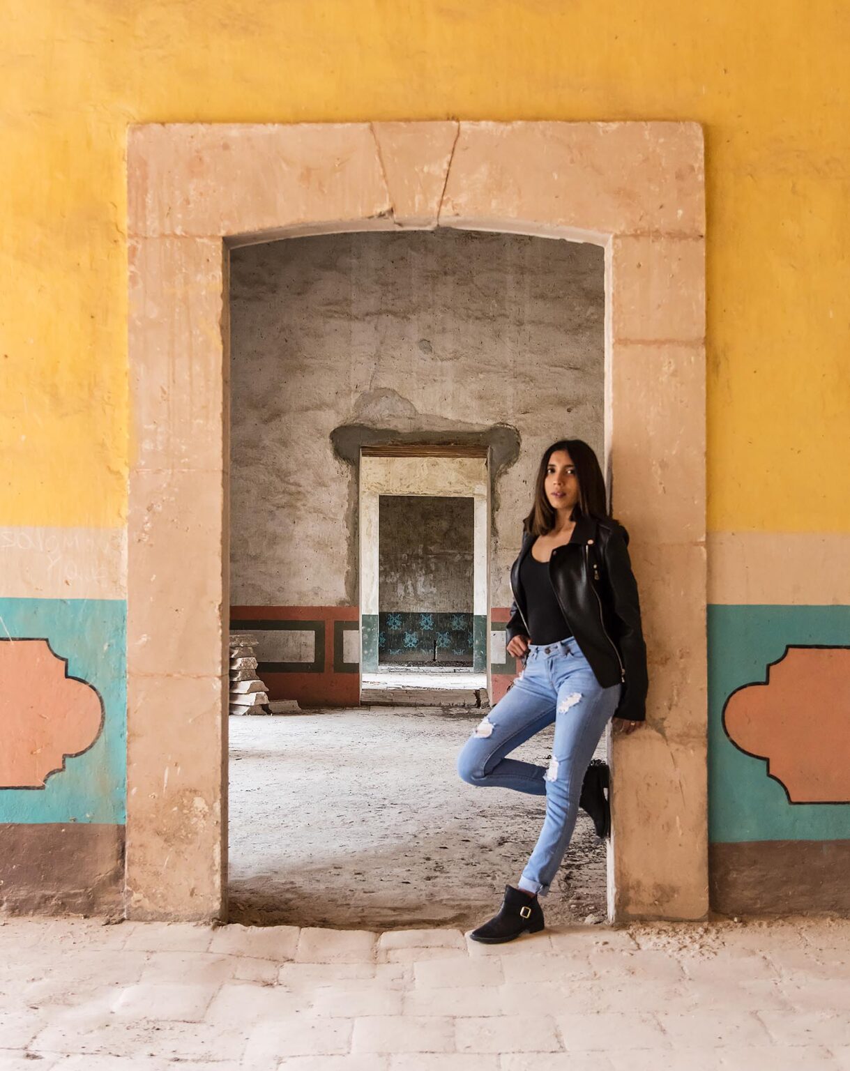 A 20 year old MEXICAN WOMAN at JARAL DE BERRIOS, a historical hacienda - SAN FELIPE, MEXICO