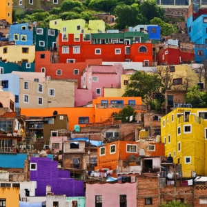 The colorful houses of all colors demonstrate the flamboyant culture of this colonial town - GUANAJUATO, MEXICO