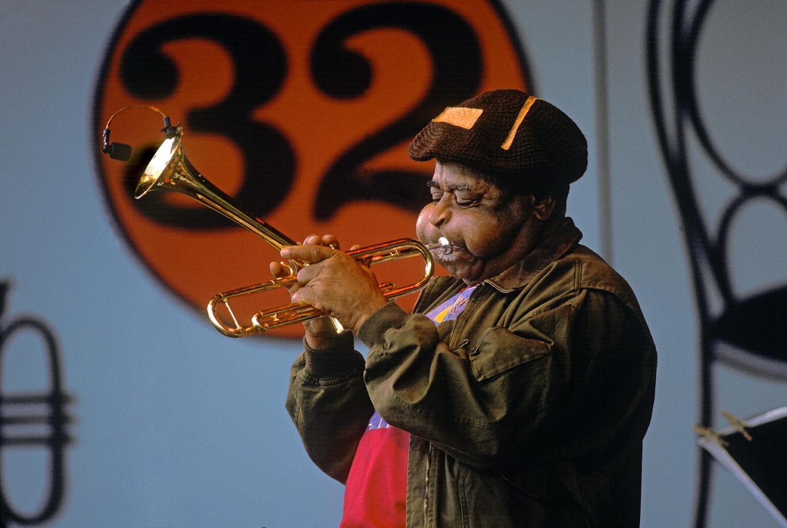 Trumpeter Dizzy Gillespie performs at the Monterey Jazz Festival. Monterey, California, USA