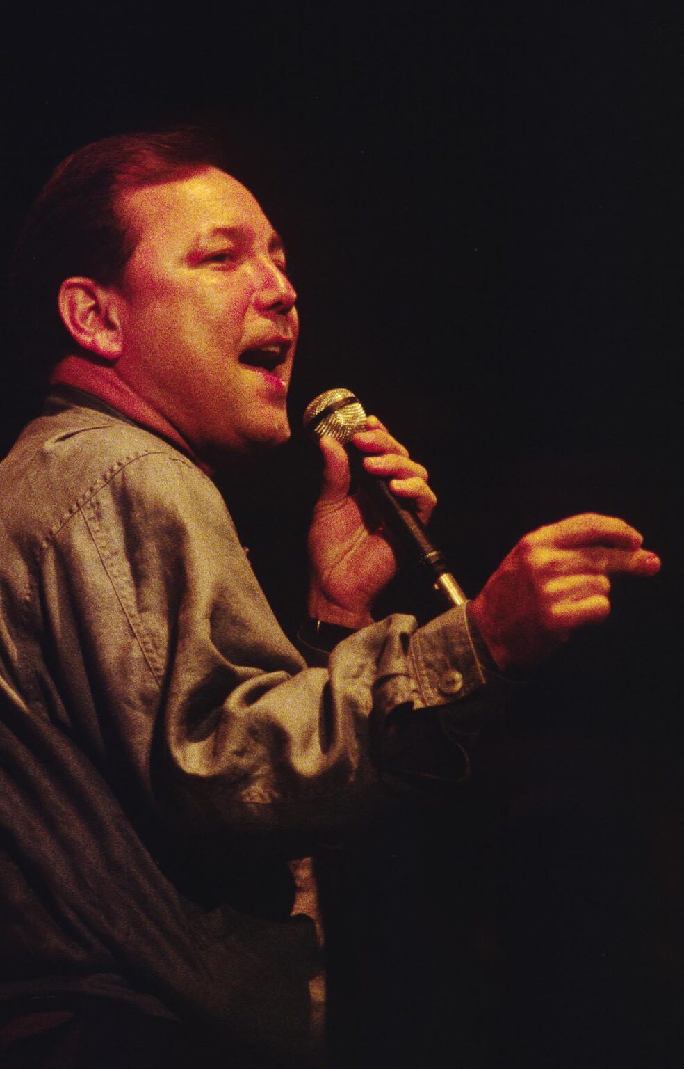 RUBEN BLADES SINGS in front of his band at the MONTEREY JAZZ FESTIVAL - CALIFORNIA
