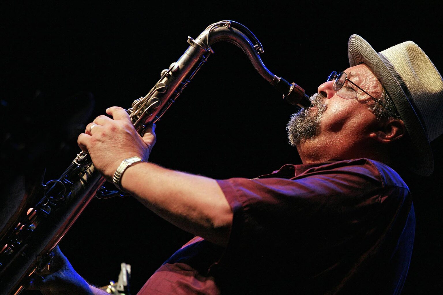 JOE LOVANO plays saxophone with the JOHN PATITUCCI TRIO at the 2009 MONTEREY JAZZ FESTIVAL - CALIFORNIA
