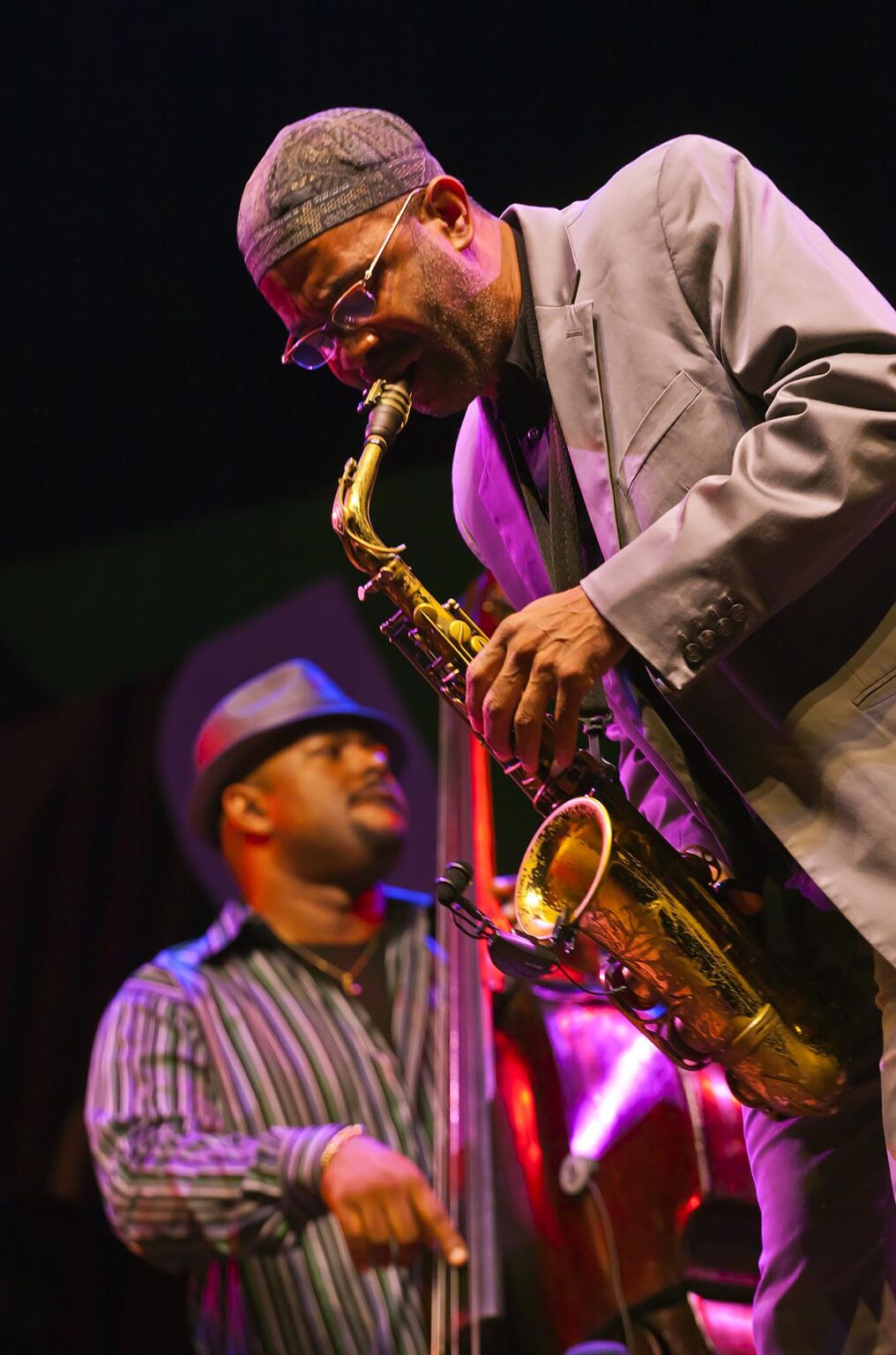 CHRISTIAN MCBRIDE plays base and KENNY GARRETT on Saxophone with CHICK COREA on the Jimmy Lyons Stage - 2010 MONTEREY JAZZ FESTIVAL, CALIFORNIA