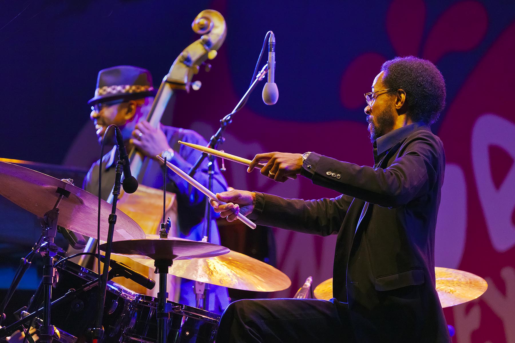 BRIAN BLADE on drums and CHRISTIAN MCBRIDE with Chic Corea performing at the 58th Monterey Jazz Festival - California