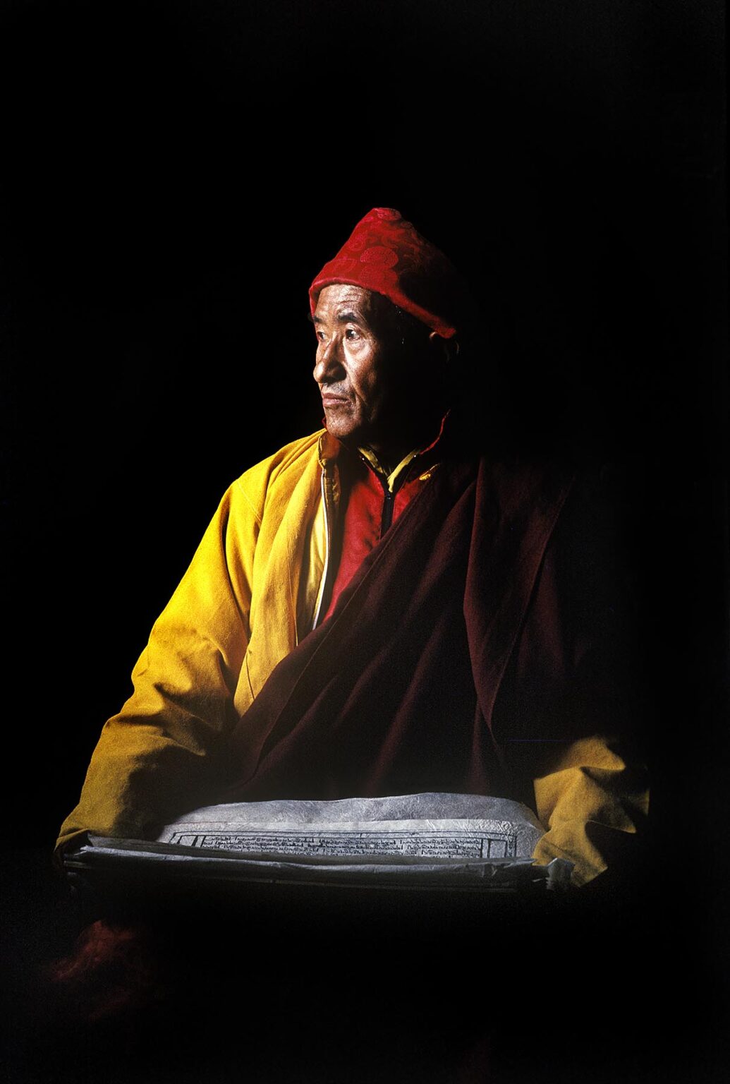 Lama Tensing, a Sherpa lama at the Serlo Gompa monastery, Jumbesi, Solu, Nepal