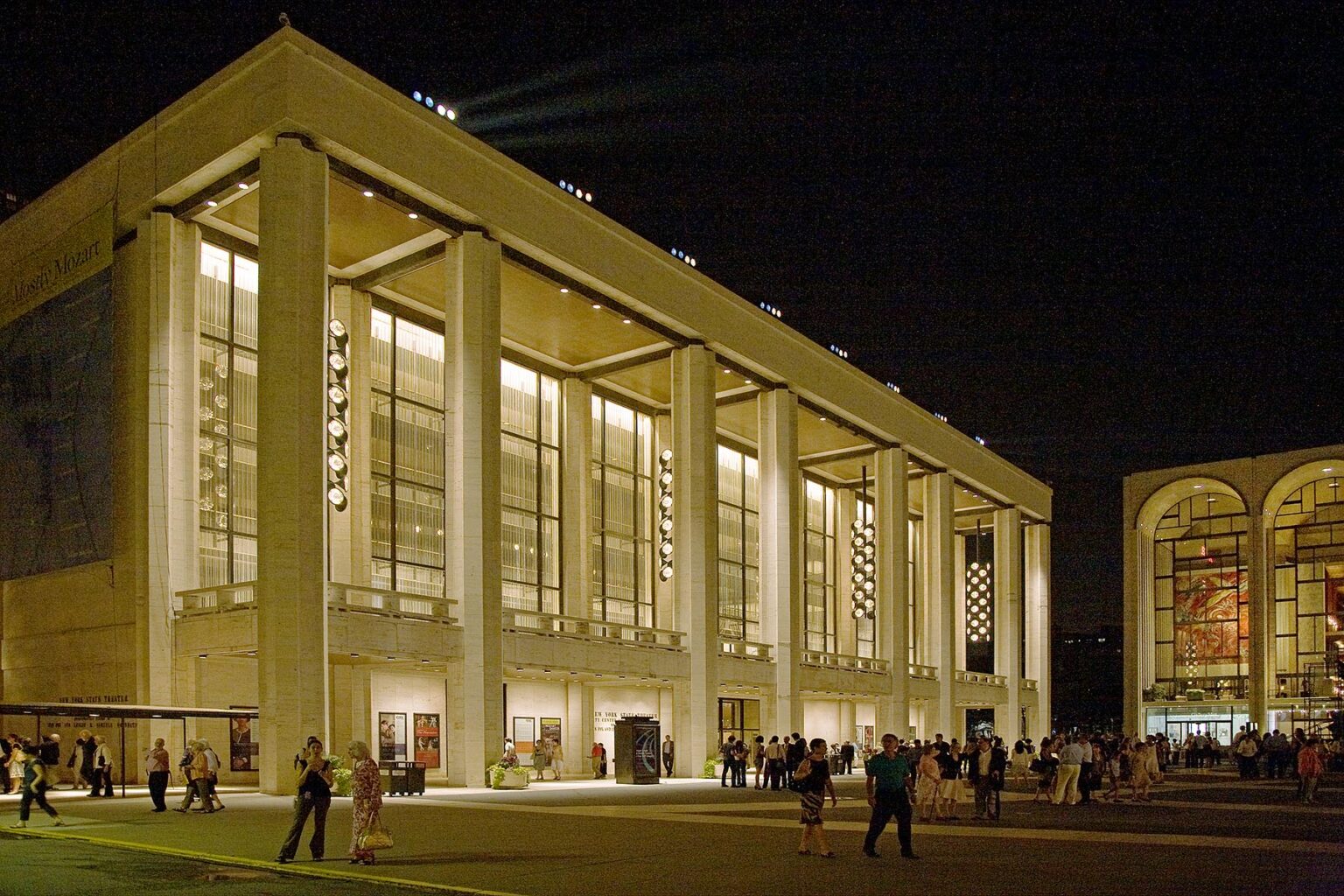 The COURTYARD and MAIN HALL of LINCOLN CENTER at night - NEW YORK CITY
