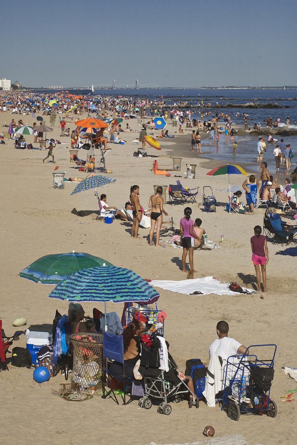 A crowded day on the beach at CONEY ISLAND - NEW YORK CITY