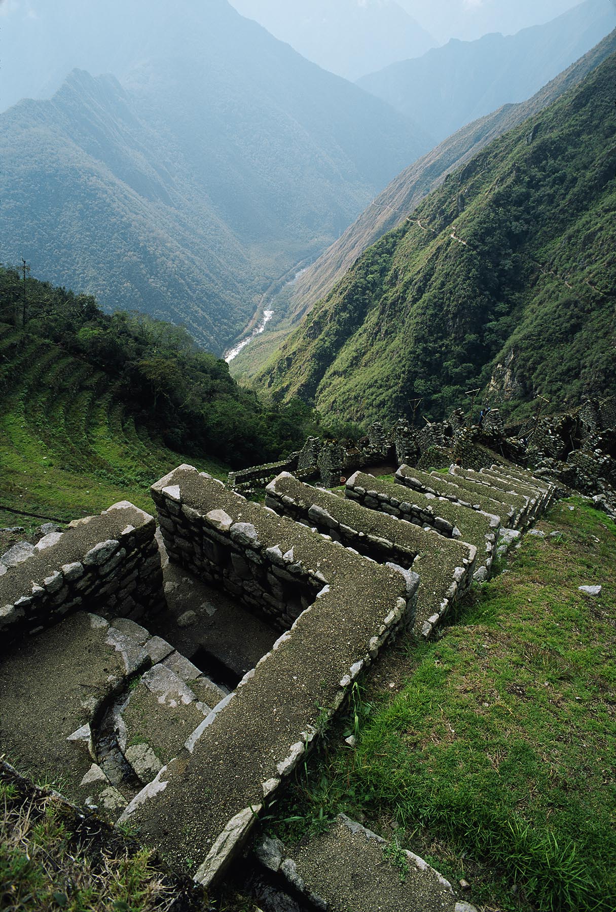 The RITUAL BATHS at the Ruins of WINAY WAYNA (forever young) on the INCA TRAIL a few hours from MACHU PICCHU - PERU