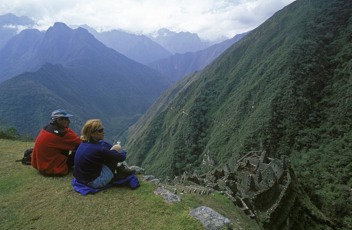 Relaxing at the INCA Ruins of WINAY WAYNA (forever young) which are the most spectacular on the INCA TRAIL