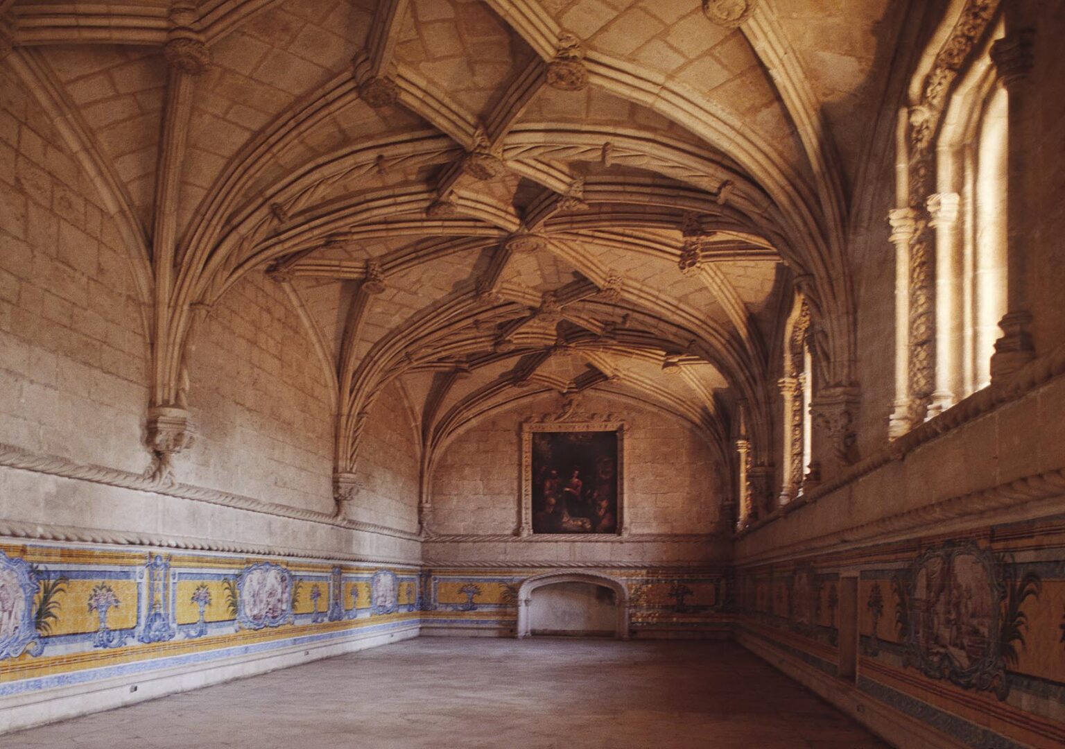 Giant Hall in the CLOISTERS of the MONASTERY OF JERONIMOS in the BELEM DISTRICT - LISBON, PORTUGAL