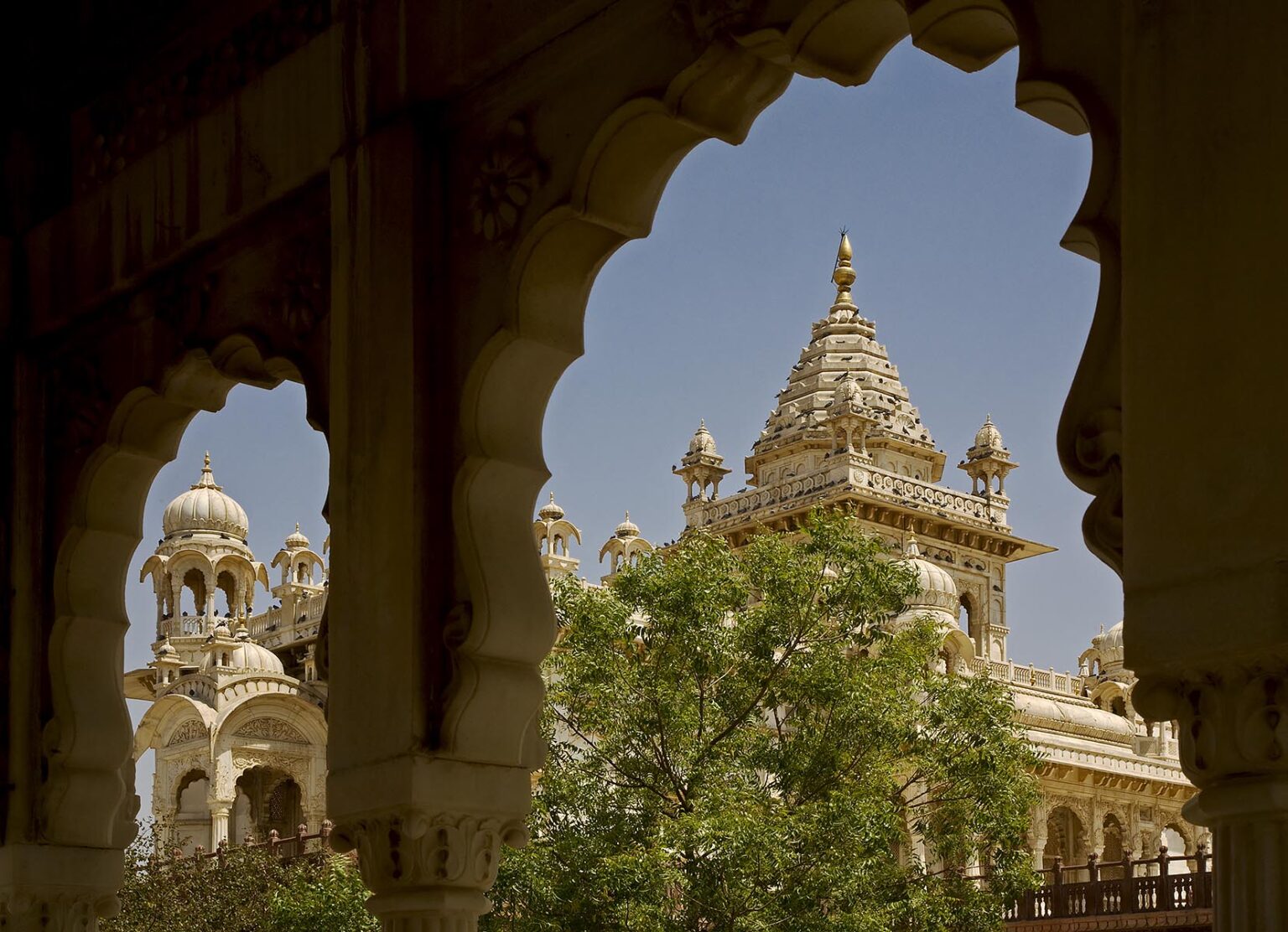 The white marble JASWANT THADA was built in 1899 as a memorial to MAHARAJA JASWANT SINGH ll - JOHDPUR, RAJASTHAN, INDIA