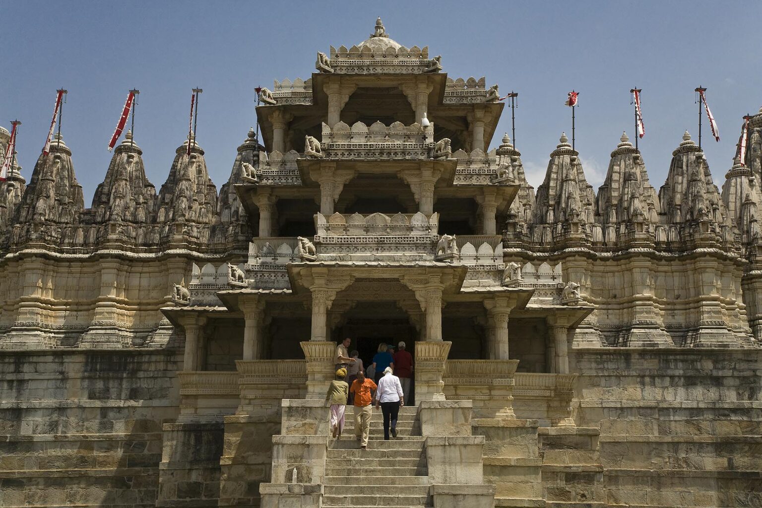 CHAUMUKHA MANDIR TEMPLE at RANAKPUR with 1444 pillars is one of the finest JAIN TEMPLES ever built in the Pali District of RAJASTHAN near Sadri - INDIA